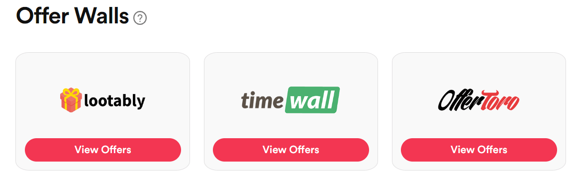 Offerwalls en Grabpoints