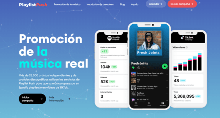 Playlist push página web